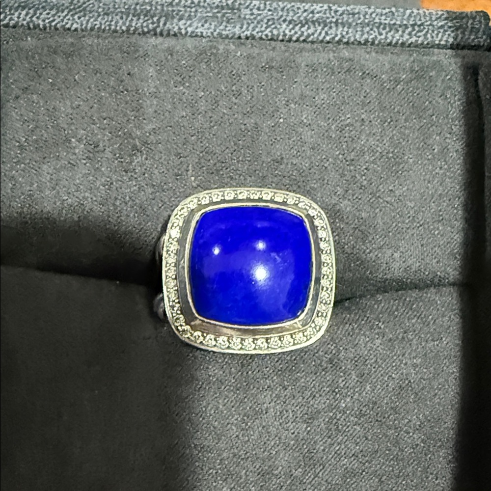 Luxe Cobalt Blue Gemstone Silver Ring David Yurman